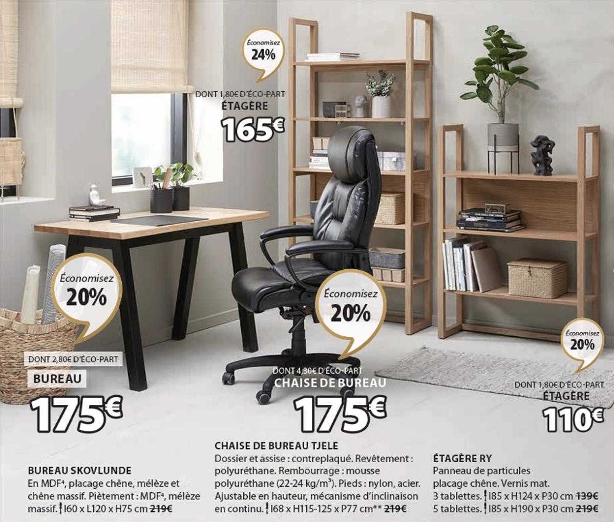 Bureau Skovlunde, Chaise De Bureau Tjele, étagère Ry