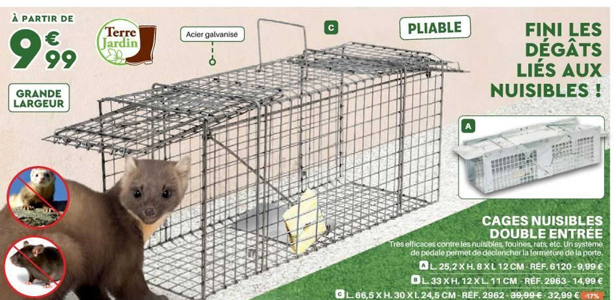 cages nuisibles double entrée