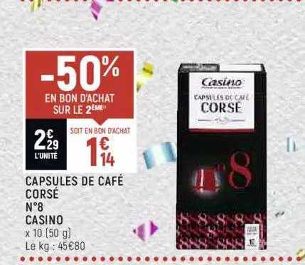 capsules de café corsé n°8 casino