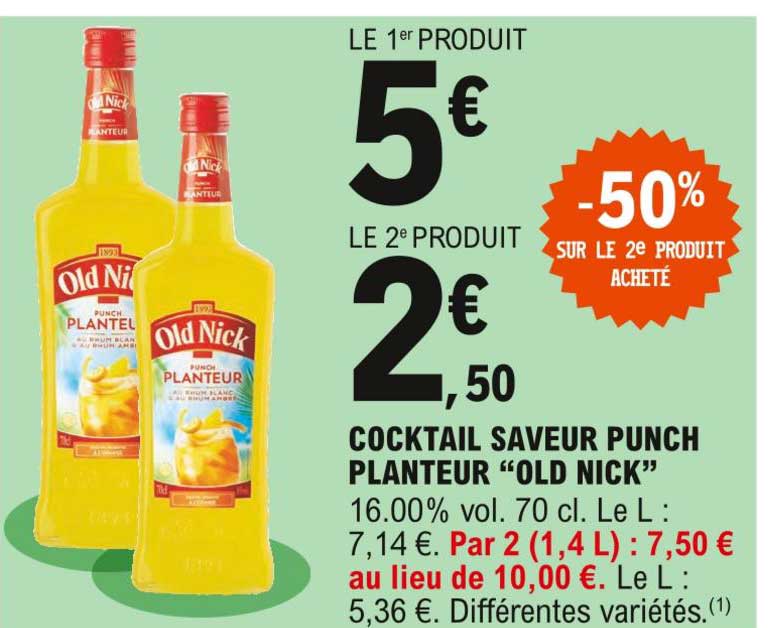 cocktail saveur punch planteur "old nick"