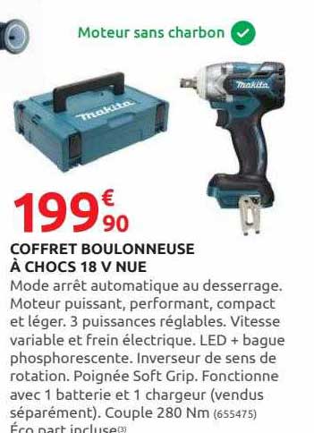coffret boulonneuse à chocs 18 vnue makita
