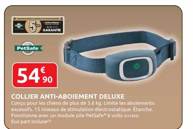 collier anti-aboiement deluxe petsafe