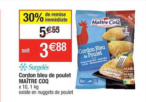 cordon bleu de poulet maître coq