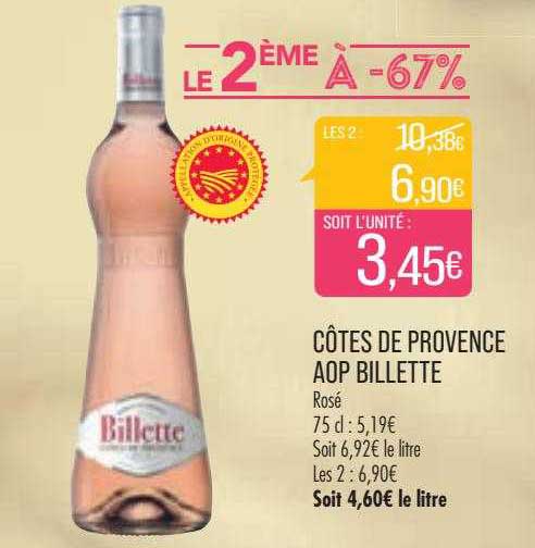 Côtes De Provence Aop Billette