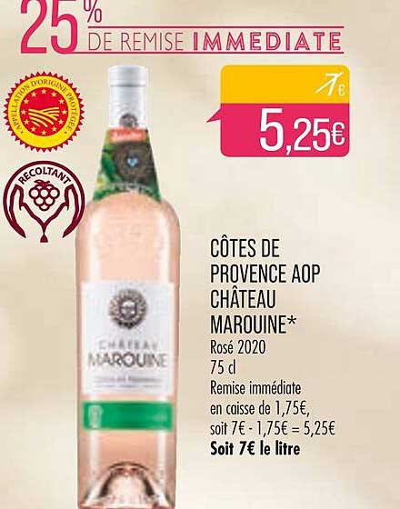 Côtes De Provence Aop Château Marouine Rosé 2020