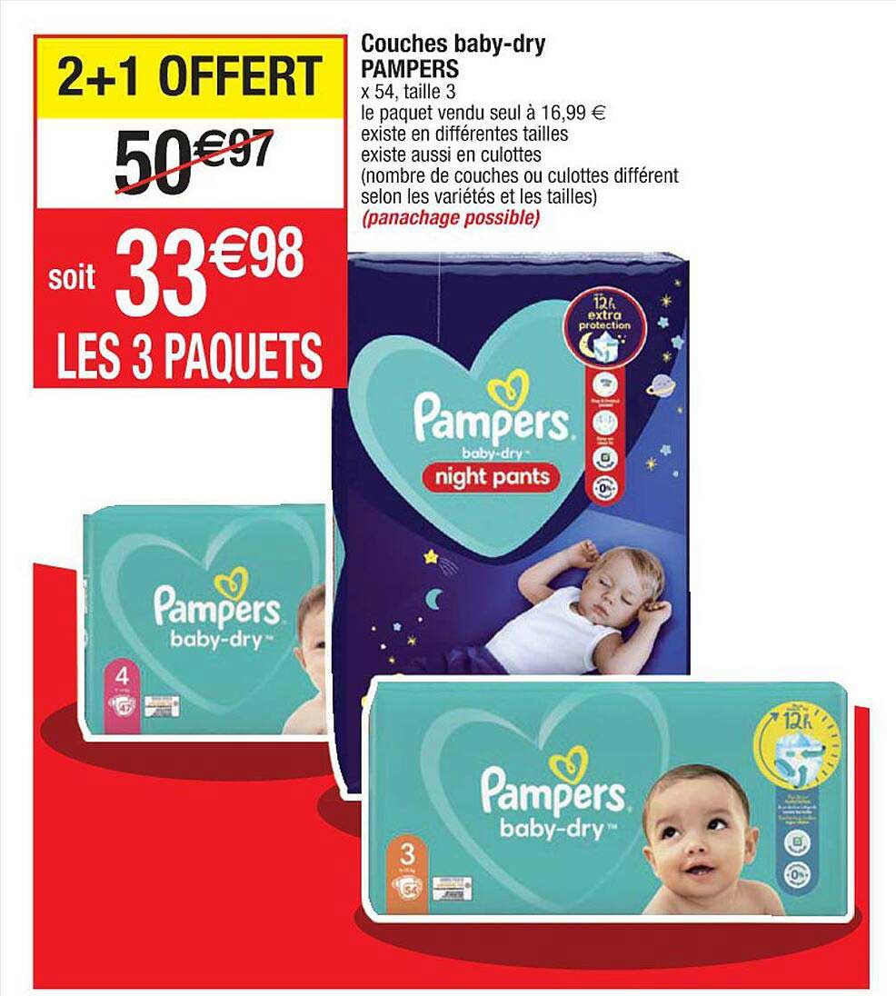 Couches Baby-dry Pampers