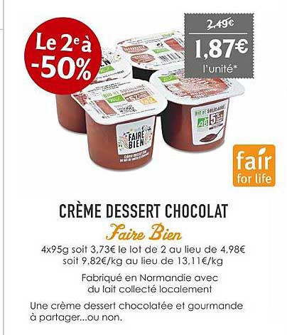 crème dessert chocolat faire bien