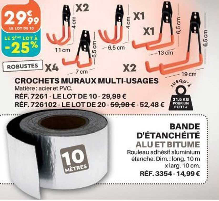 crochets muraux multi-usages
