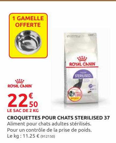 croquettes pour chats sterilised 37 royal canin