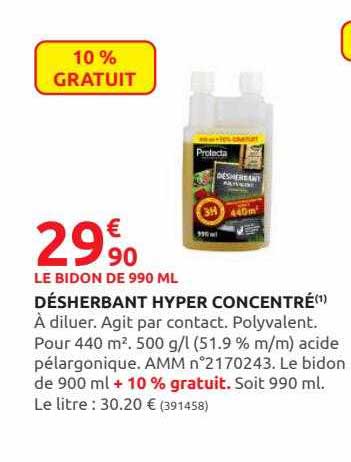 désherbant hyper concentré