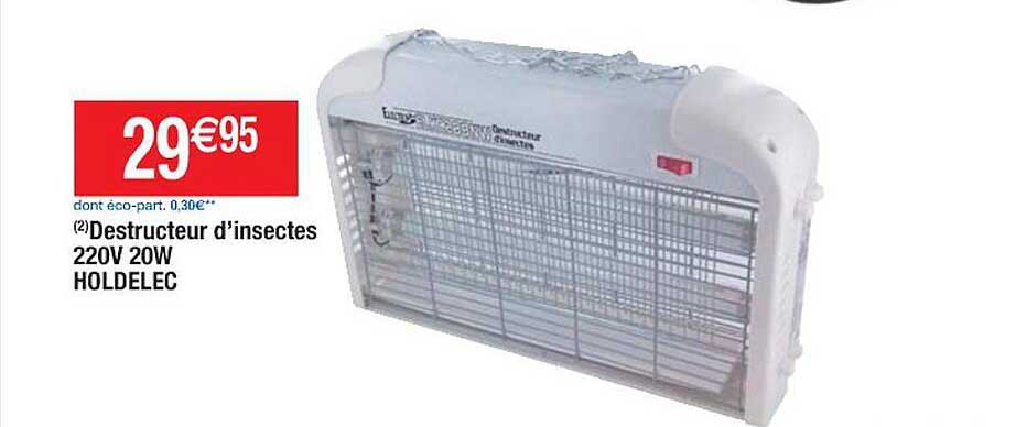 destructeur d'insectes 220v 20w holdelec