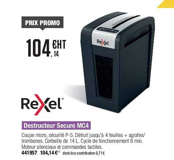 destructeur secure mc4 rexel