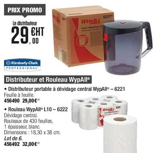 distributeur et rouleau wypall kimberly-clark