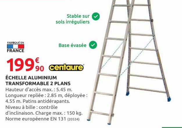 échelle aluminium transformable 2 plans centaure