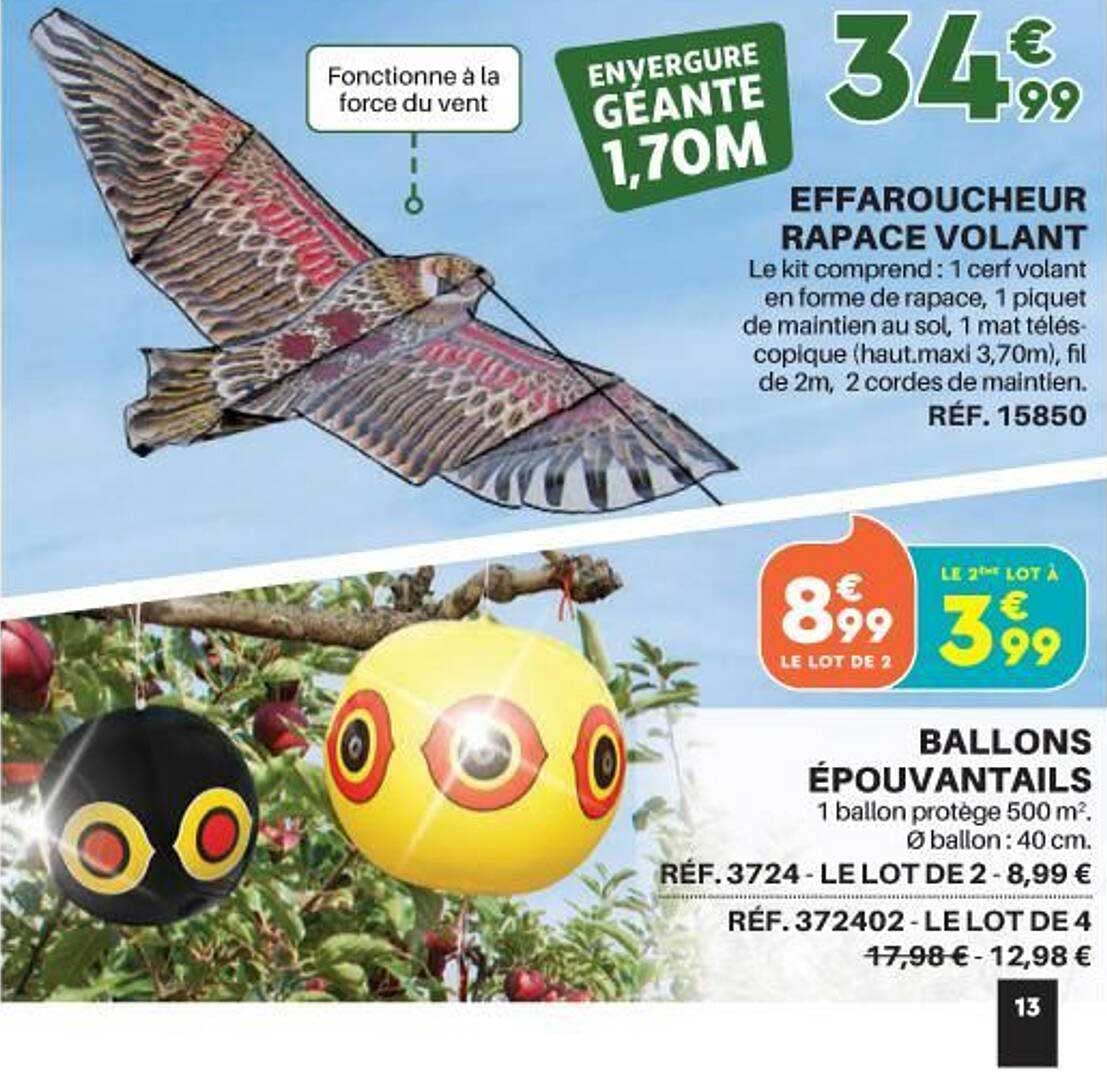 effaroucheur rapace volant ballons épouvantails