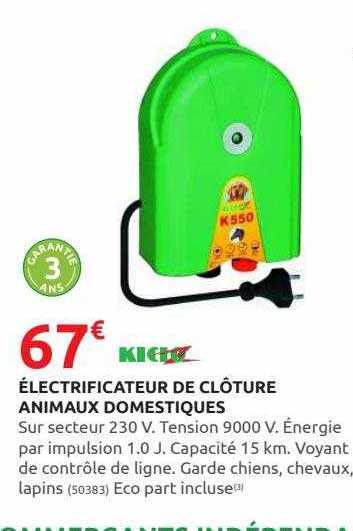 électrificateur de clôture animaux domestiques