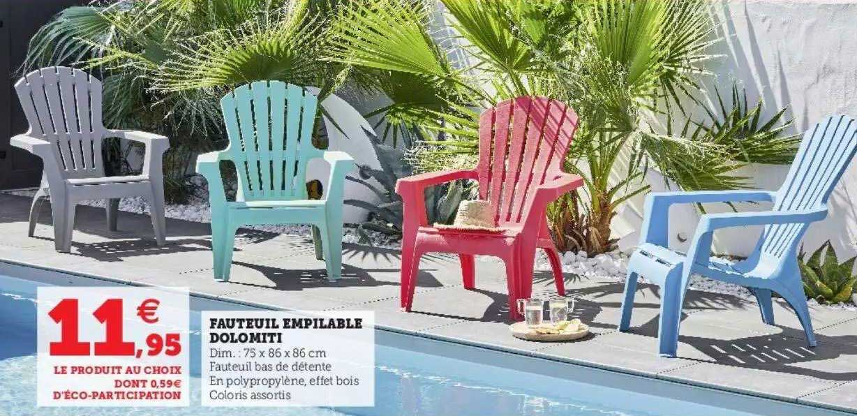 fauteuil empilable dolomiti