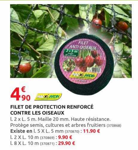 filet de protection renforcé contre les oiseaux macxi jardin