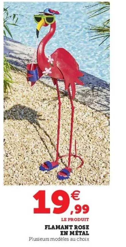 flamant rose en métal