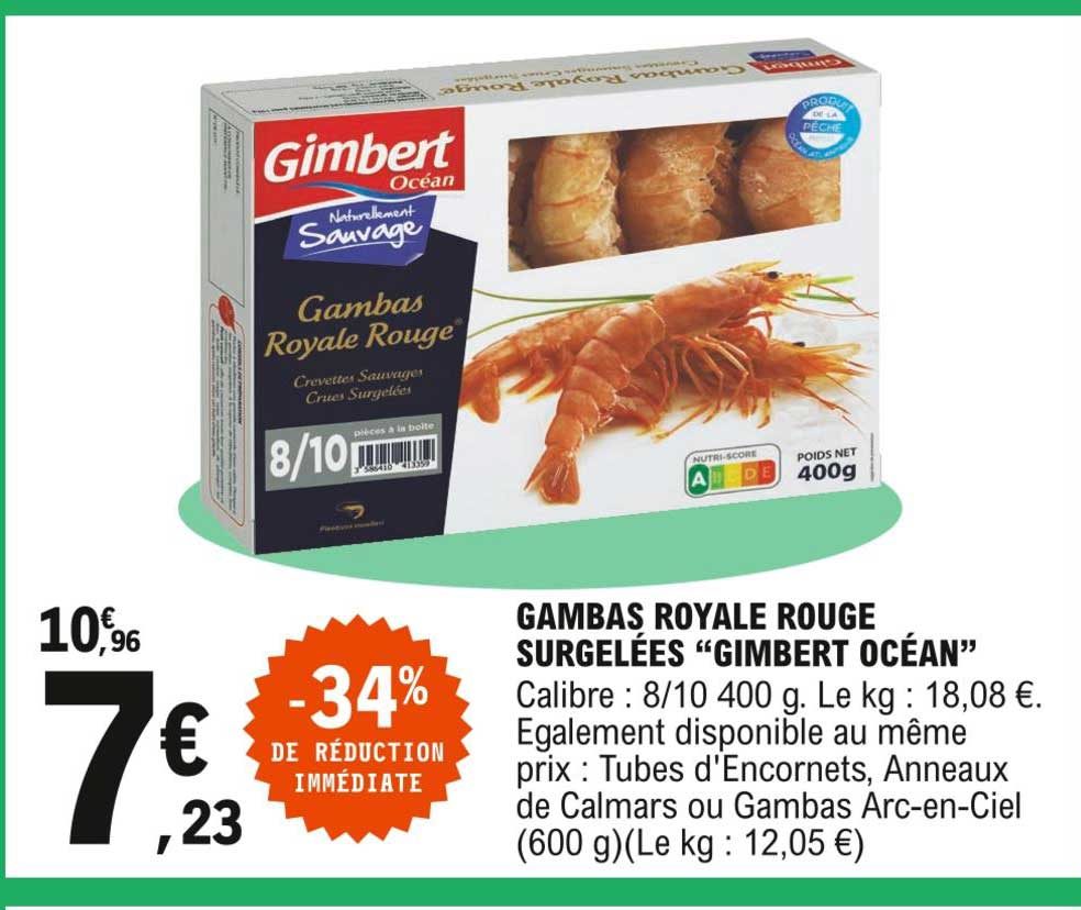 gambas royale rouge surgelées "gimbert océan"