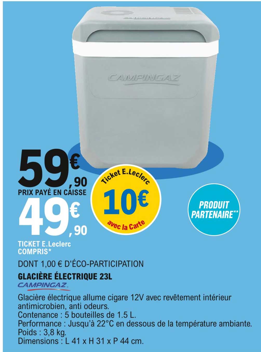 glacière électrique 23l campingaz