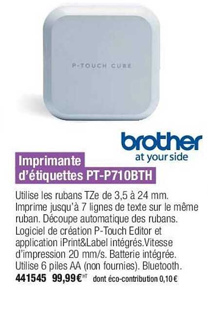 Imprimante D'étiquettes Pt-p710bth Brother