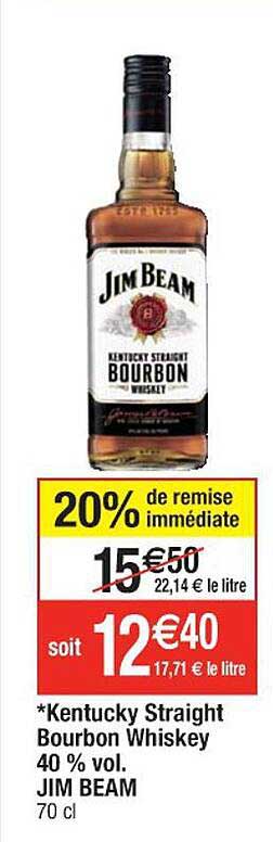 kentucky straight bourbon whiskey 40% vol. jim beam