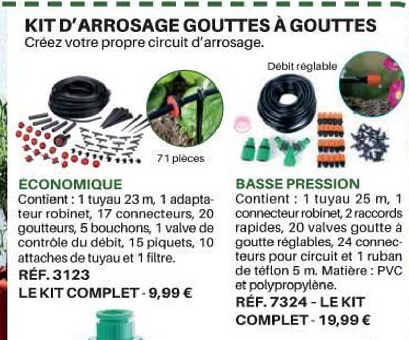 kit d'arrosage gouttes à gouttes