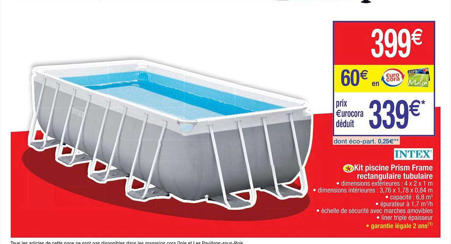 kit piscine prism frame rectangulaire tubulaire intex
