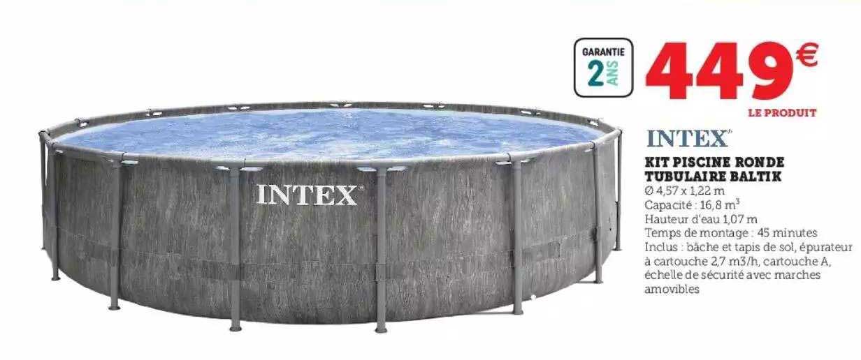 kit piscine ronde tubulaire baltik intex