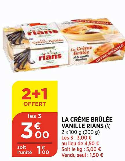 la crème brûlée vanille rians