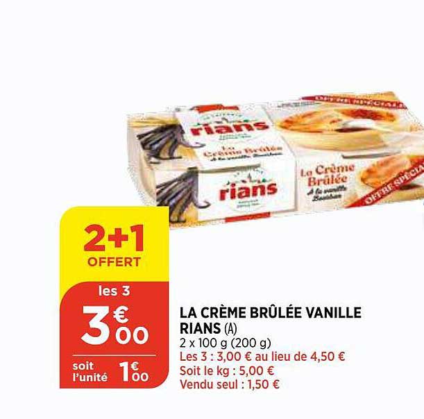 la crème brûlée vanille rians