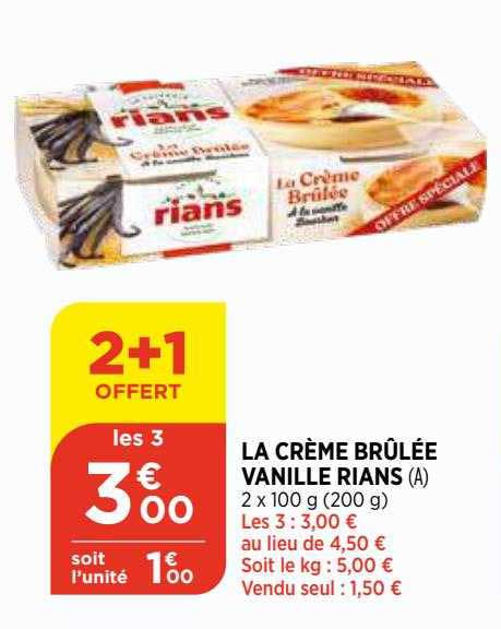 la crème brûlée vanille rians