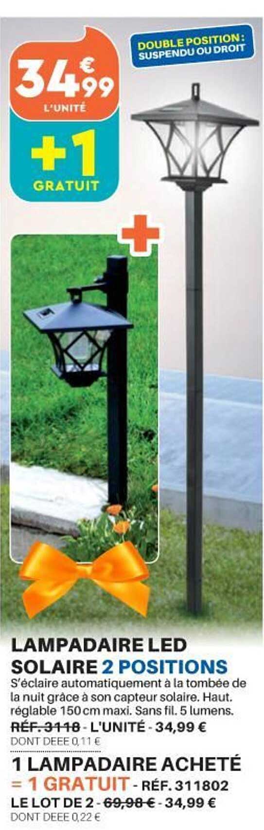 Lampadaire Led Solaire 2 Positions