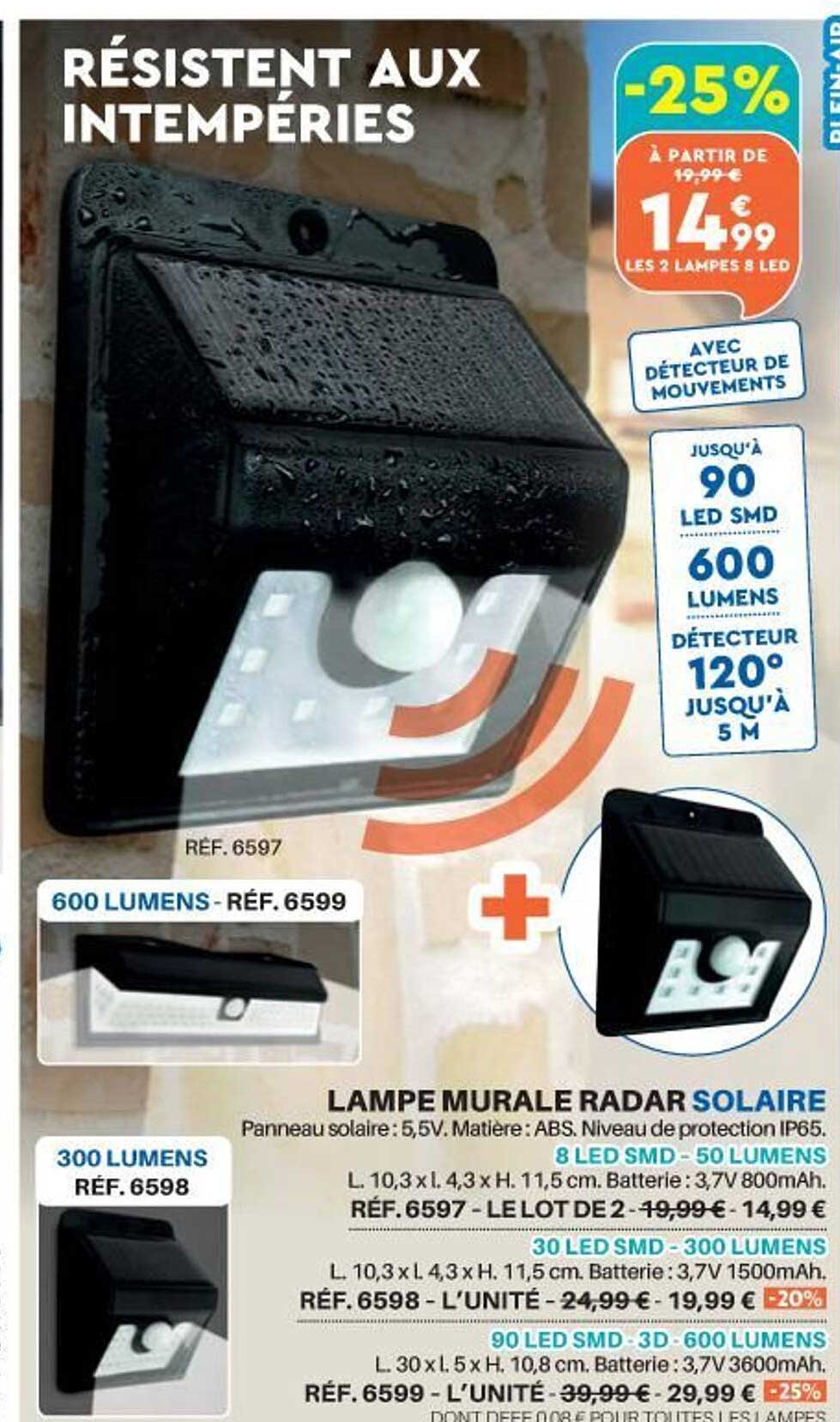 lampe murale radar solaire
