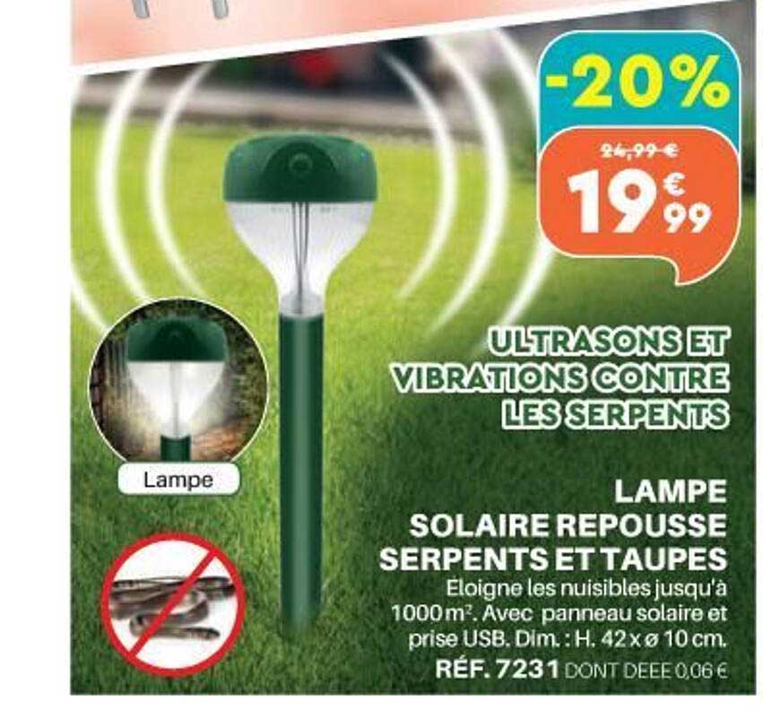 lampe solaires repousse serpents et taupes