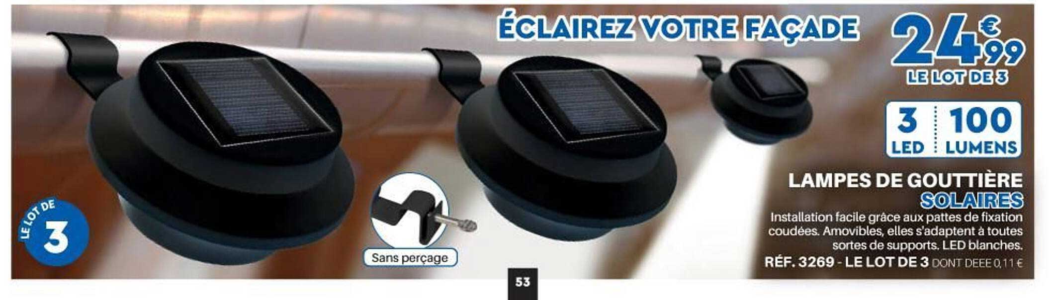 lampes de gouttière solaires