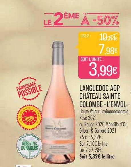 languedoc aop château saint colombe "l'envol"