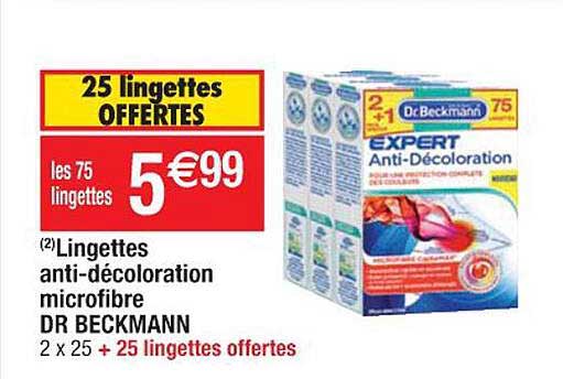 lingettes anti-décoloration microfibre dr beckmann