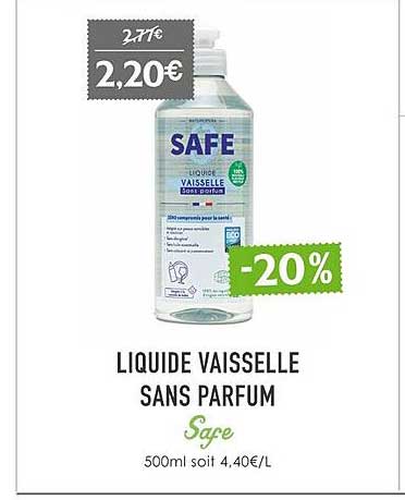 liquide vaisselle sans parfum safe