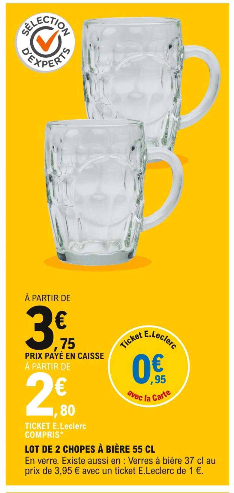 lot de 2 chopes à bière 55 cl