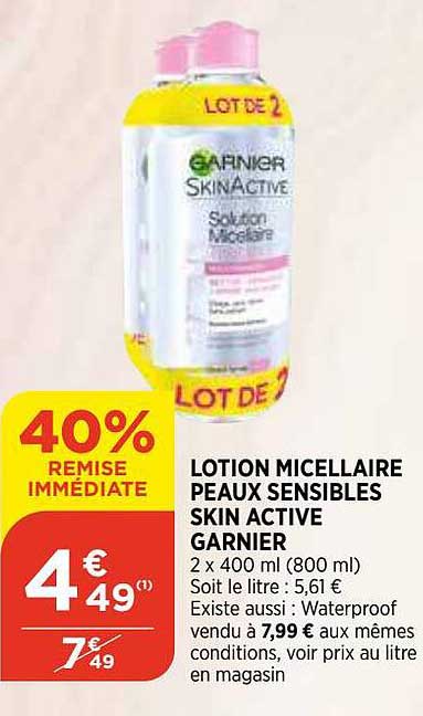 lotion micellaire peaux sensibles skin active garnier