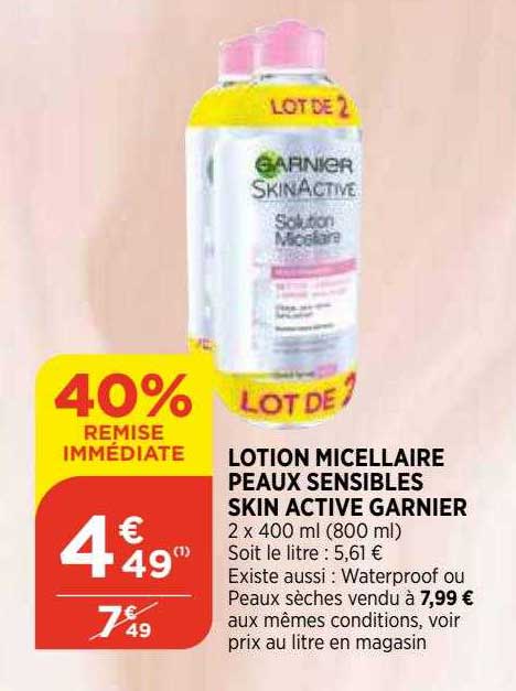 lotion micellaire peaux sensibles skin active garnier