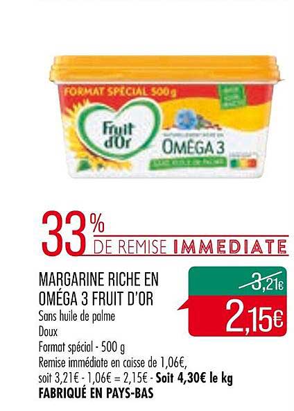 margarine riche en oméga 3 fruit d'or