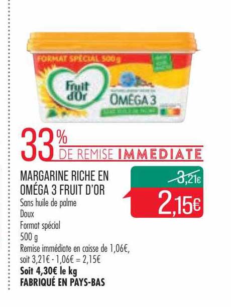 margarine riche en oméga 3 fruit d'or