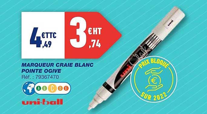 marqueur craie blanc pointe ogive