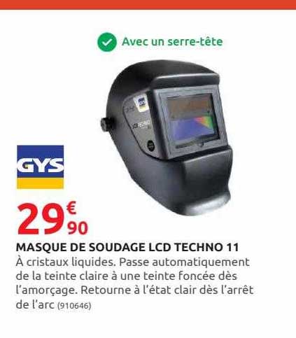 masque de soudage lcd techno 11 gys
