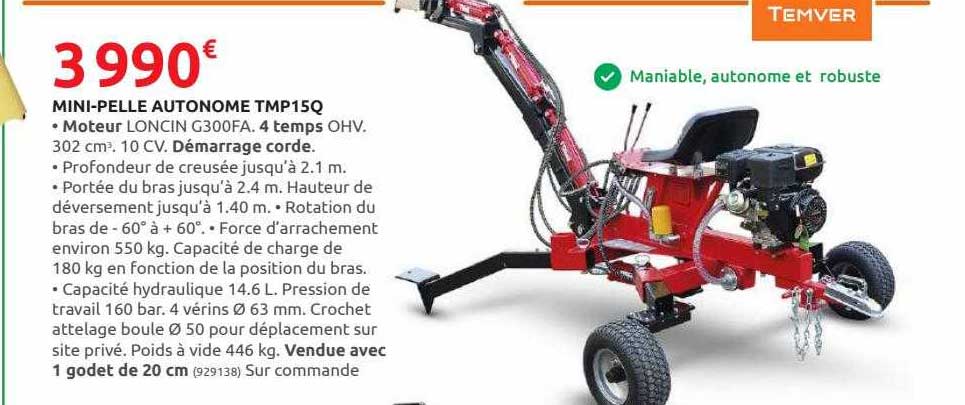 mini-pelle autonome tmp15q temver