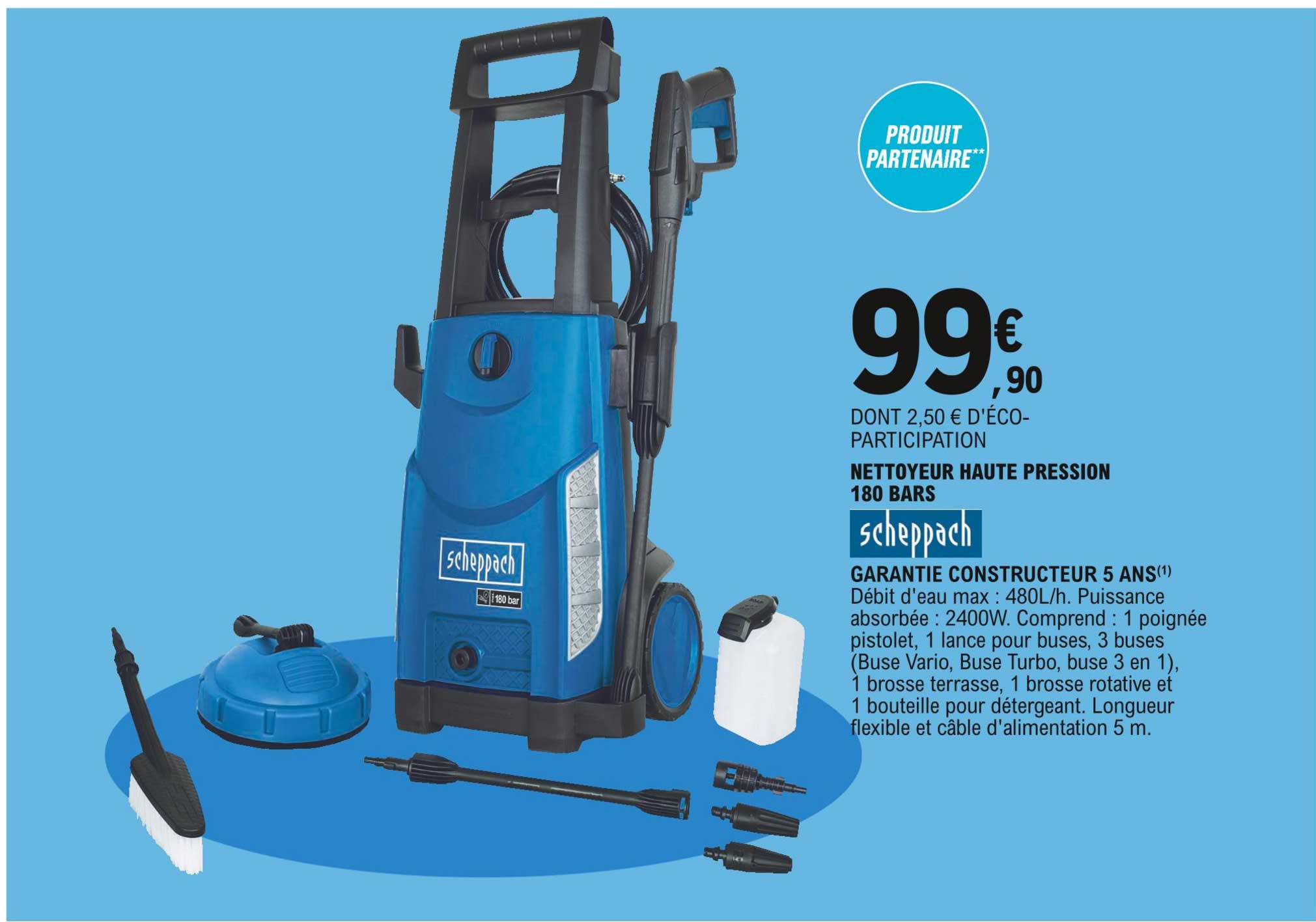 nettoyeur haute pression 180 bars scheppach