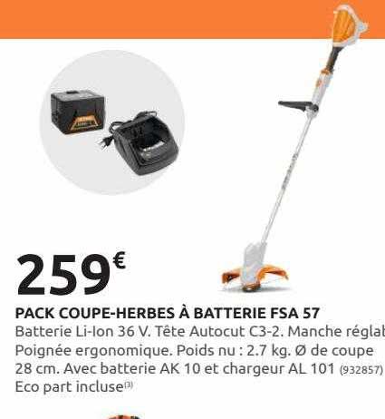 pack coupe-herbes à batterie fsa 57